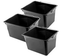 KADAX Paint Bucket, Plastic Paint Scuttle with Metal Handle, Rectangular Panting Bucket for Renovations, Repairs, Repainting, Lightweight Paint Container (8L, Black, Set of 3)
