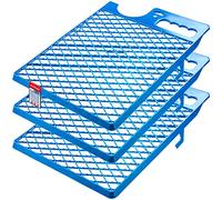 KADAX Paint Grid 39 x 28 cm, Reusable Scraper Grid for Paint Bucket and Paint Rollers, Wipe-Off Grid for Removing Excess Paint (Blue, Set of 3)