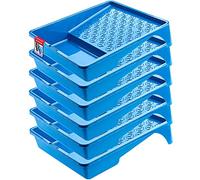 KADAX Paint Tray 25.5 x 33 cm, Plastic Paint Roller Tray for Painting Walls and Decorating, Painting Accessories for Room Renovation (Blue, Set of 6)
