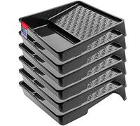 KADAX Paint Tray, 35 x 32 x 7 cm, Plastic Painting Tray, Durable Roller Tray for Renovation and Construction Work, Handy Painting Accessories (6, Black)