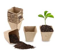 KADAX Peat Pots, 8.5 cm, Propagation Pots, Degradable Propagation Pots, Seedlings Propagation Plates, Organic Pot, Growing Pots, Fibre Pots (18, Square),Green