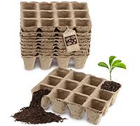KADAX Peat pots, cultivation pots, degradable cultivation pots, seedlings cultivation plates, organic pot, cultivation pot, paper pots, growth plugs, fibre pots (10, rectangular)