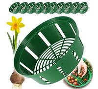 KADAX Plant Basket for Flower Bulbs, Plastic Growing Basket, Propagation Tray for Vegetable Plants, Flower Bulb Basket in 2 Shapes for Spring Flowers (18 cm Round, Set of 10), K8364