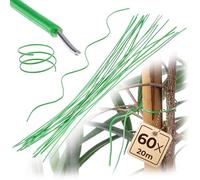 KADAX Plant Ties 20 cm, Set of 60, Green Binding Wire for Attaching Tomatoes, Roses & Climbing Plants, Garden Wire, Plant Wire for Garden