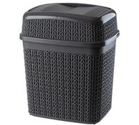 Kadax Plastic Bin With Swing Lid, Lightweight Waste Bin, Cosmetic Bin For Kitchen, Bathroom Or Office, Trash Bin (Grey)