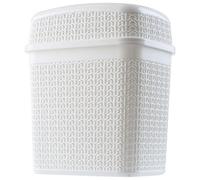 Kadax Plastic Bin With Swing Lid, Lightweight Waste Bin, Cosmetic Bin For Kitchen, Bathroom Or Office, Trash Bin (White)