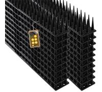 Kadax Plastic Bird Spikes, 51 X 4 X 3 Cm, Wall Spikes, Fence Tops Spikes, Pigeon Repellent, Deterrent For Birds (24 Pieces, Black)