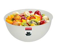 KADAX Plastic Bowl, Lightweight Mixing Bowl for Whisking, Round Serving Bowl for Salad, Snacks, Fruits, Stackable Kitchen Bowl (0.5L, Cream)