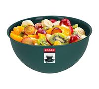 KADAX Plastic Bowl, Lightweight Mixing Bowl for Whisking, Round Serving Bowl for Salad, Snacks, Fruits, Stackable Kitchen Bowl (0.5L, Green)