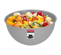 KADAX Plastic Bowl, Lightweight Mixing Bowl for Whisking, Round Serving Bowl for Salad, Snacks, Fruits, Stackable Kitchen Bowl (0.5L, Grey)