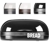 Kadax Plastic Bread Bin, Lightweight Breadbox In Multiple Colours, Durable Bread Storage, Oblong Kitchen Container (Black)