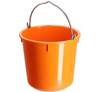 KADAX Plastic Bucket 12L, Large Orange Builders Bucket with Metal Handle, Construction Bucket for Transporting Heavy Materials (1 Bucket)