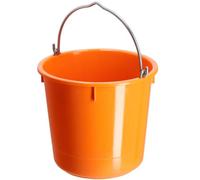 Kadax Plastic Bucket 12L, Large Orange Builders Bucket With Metal Handle (Orange, Pack Of 1)