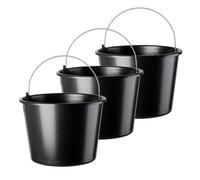 Kadax Plastic Bucket 16L, Large Builders Bucket With Metal Handle For Cleaning And Plastering (Set Of 3)