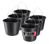 Kadax Plastic Bucket 16L, Large Builders Bucket With Metal Handle For Cleaning And Plastering (Set Of 6)
