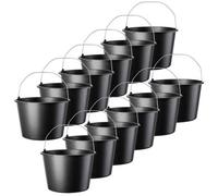 Kadax Plastic Bucket 20L, Large Builders Bucket With Metal Handle For Cleaning And Plastering (Set Of 12)