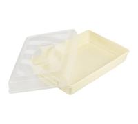 Kadax Plastic Cake Carrier, Transparent Container With Airtight Lid, Handle, Food Box, Rectangular (Cream V2, 43 X 30 X 12.5 Cm)