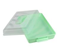 Kadax Plastic Cake Carrier, Transparent Container With Airtight Lid, Handle, Food Box, Rectangular (Mint, 43 X 30 X 12.5 Cm)