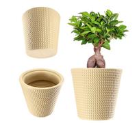 Kadax Plastic Flower Pot In 3 Colours, Plant Pot, Weather-Resistant Flower Pot With Matte Surface (Cream, Diameter 40 Cm)