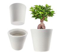 Kadax Plastic Flower Pot In 3 Colours, Plant Pot, Weather-Resistant Flower Pot With Matte Surface (Grey, Diameter 35 Cm)