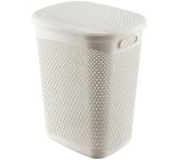 Kadax Plastic Laundry Basket, Lightweight Laundry Basket, Plastic Laundry Hamper, Air-Permeable Laundry Box (White)