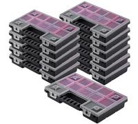 Kadax Plastic Organiser, Tool Box, Small Parts Magazine With Transparent Lid, Small Parts Magazine (28 X 18 Cm, 12 Pieces)