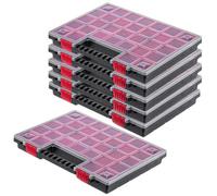 Kadax Plastic Organiser, Tool Box, Small Parts Magazine With Transparent Lid, Small Parts Magazine (40 X 30 Cm, Pack Of 6)