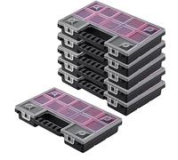 KADAX Plastic Organiser, Tool Box, Small Parts Magazine with Transparent Lid, Small Parts Magazine in Various Sizes, Assortment Box (28 x 18 cm / 6 Pieces) K6548