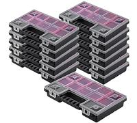 KADAX Plastic Organiser, Tool Box, Small Parts Magazine with Transparent Lid, Small Parts Magazine in Various Sizes, Assortment Box (28 x 18 cm/12 Pieces) K6548