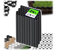 Kadax Plastic Paddock Plates, 60 X 40 Cm 2 Colours Load Capacity Up To 1000T, Lawn Grid,anti-Slip (Black, Rectangular, Pack Of 24)