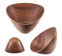 KADAX Plastic Salad Bowl, Elegant Bowl, Imitation Wood, Modern Serving Bowl, Plastic Bowl, Snack Bowl (Triangular 16 cm)