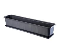 Kadax Plastic Window Box, Rectangular Outdoor Planter With Saucer For Balcony And Patio (80 X 17 Cm, Anthracite)