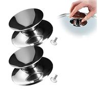 KADAX Pot Lid Knob, Pan Lid Handle Replacement, Heat Resistant Knob for Glass Lid, Stainless Steel Handle for Saucepan Lid (Set of 2)