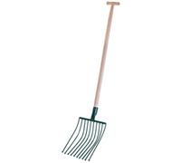 Kadax Potato Fork, Fork, Hay Fork, Spade Fork, Digging Fork, Steel Manure Fork, Potato Garden Fork, 10 Prongs, Wooden (T-Handle)