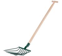Kadax Potato Fork, Fork, Hay Fork, Spade Fork, Digging Fork, Steel Manure Fork, Potato Garden Fork, 9 Prongs, Wooden (T-Handle)