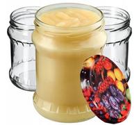 Kadax Preserving Jar, 500 Ml, Storage Jars With Screw Lid, Preserving Jars, Jam Jars, Storage Jars, (Fruits, Pack Of 24)