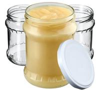 Kadax Preserving Jars 500Ml Storage Jars With Screw Lids Preserving Jars Jam Jar Storage Jar Round Jars (White, Pack Of 16)