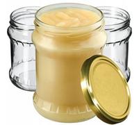Kadax Preserving Jars 500Ml, Storage Jars With Screw Lids, Preserving Jars, Jam Jars, Storage Jars (Gold, Pack Of 8)