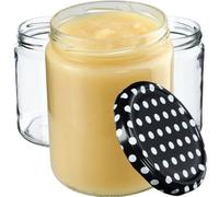 Kadax Preserving Jars 540 Ml, Preserving Jars For Screw Lids, Jam Jar, Storage Jar, Preserving Jar (Black Dots, Pack Of 48)