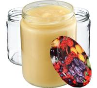 Kadax Preserving Jars 540 Ml, Preserving Jars For Screw Lids, Jam Jar, Storage Jar, Preserving Jar (Fruits1, Pack Of 16)