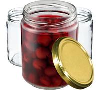 Kadax Preserving Jars 540 Ml, Preserving Jars For Screw Lids, Jam Jar, Storage Jar, Preserving Jar (Gold, Pack Of 24)
