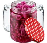 Kadax Preserving Jars 540 Ml, Preserving Jars For Screw Lids, Jam Jar, Storage Jar, Preserving Jar (Hearts, Pack Of 24)