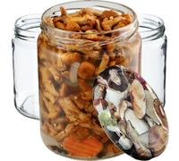 Kadax Preserving Jars 540 Ml, Preserving Jars For Screw Lids, Jam Jar, Storage Jar, Preserving Jar (Mushrooms, Pack Of 24)