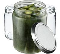 Kadax Preserving Jars 540 Ml, Preserving Jars For Screw Lids, Jam Jar, Storage Jar, Preserving Jar (Silver, Pack Of 48)