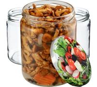 Kadax Preserving Jars 540 Ml, Preserving Jars For Screw Lids, Jam Jar, Storage Jar, Preserving Jar (Vege, Pack Of 16)