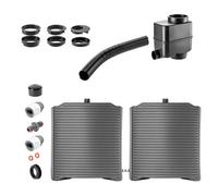 Kadax Rain Barrel, Modular Rainwater Tank For Garden, Weather-Resistant Rain Barrel 126 Litres (2 X Anthracite + Collector Set B)