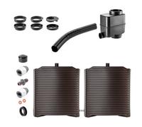 Kadax Rain Barrel, Modular Rainwater Tank For Garden, Weather-Resistant Rain Barrel, 126 Litres (2 X Mocha + Collector Set B)