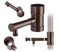 KADAX Rain Collector 90 mm, Rainwater Collector for Downpipe, Rain Thief with Integrated Valve, Water Collector Made of High-Quality Plastic, Water Thief (Brown)