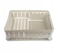 Kadax Rectangular Kitchenware Rack With Cutlery Holder, Dish Dryer With Drip Tray, Dish Drainer For Kitchen, Dish Drainer (White)