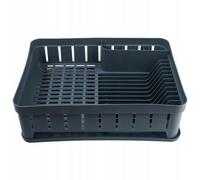 Kadax Rectangular Kitchenware Rack With Cutlery Holder, Dish Dryer With Drip Tray, Dish Drainer For Kitchen (Dark Grey)